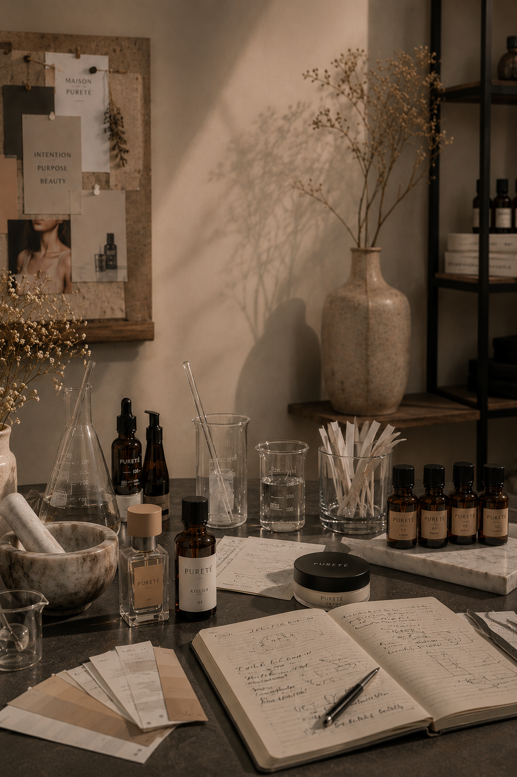 Pureté products on a table